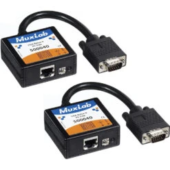 MuxLab 500040-42-PK VGA Over CAT5 Balun II Extender Kit With Reset Control(Muxlab 500040 42 Pk Vga Over Cat5 Balun Ii Extender Kit With Reset Control)