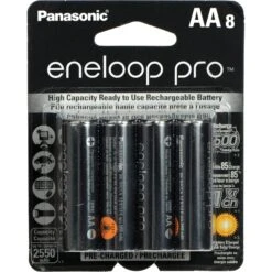 Panasonic Eneloop Pro AA Rechargeable Ni-MH Batteries (2550 MAh, Pack Of 8)(Panasonic Eneloop Pro Aa Rechargeable Ni Mh Batteries 2550 Mah Pack Of 8)