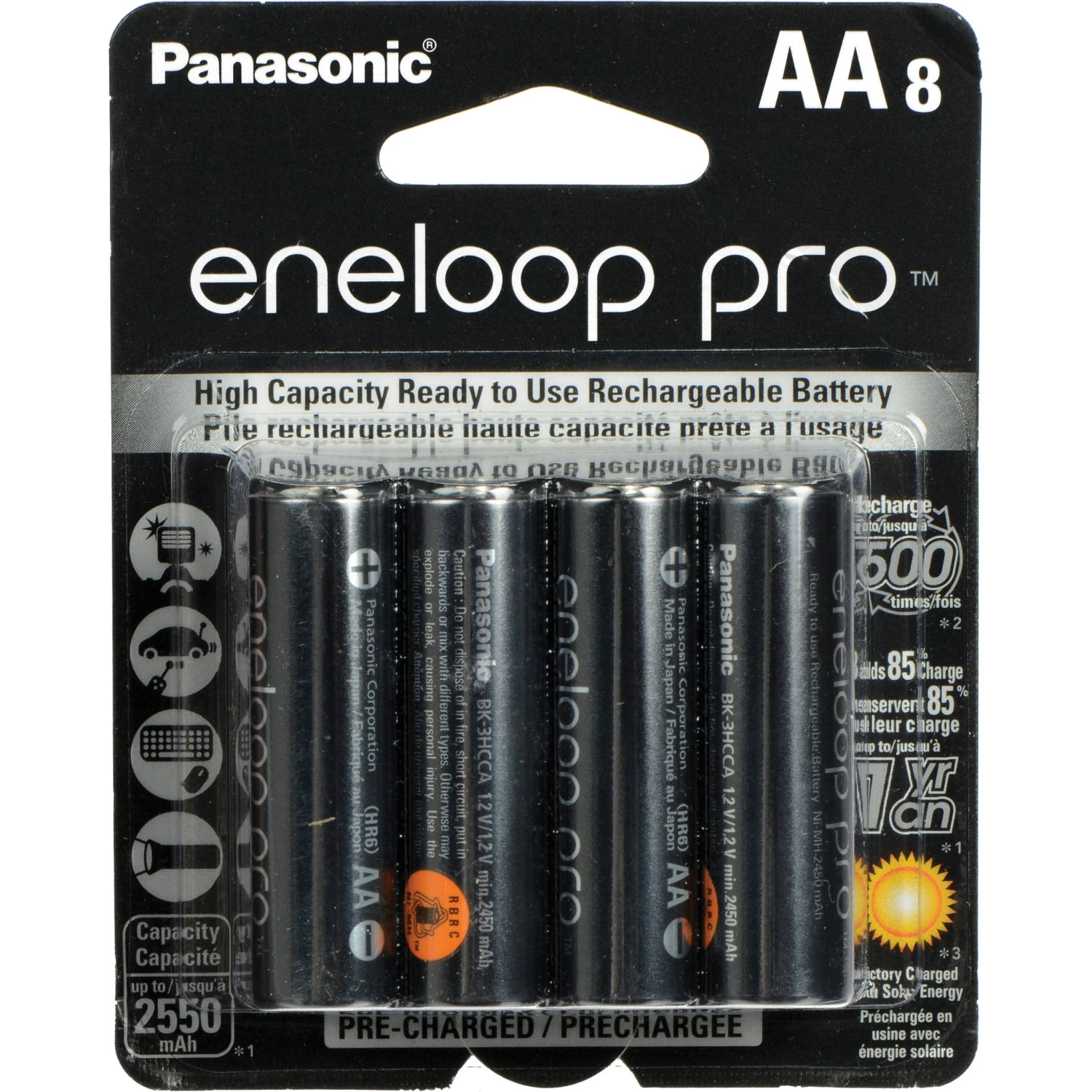 Panasonic Eneloop Pro AA Rechargeable Ni-MH Batteries (2550 MAh, Pack Of 8)(Panasonic Eneloop Pro Aa Rechargeable Ni Mh Batteries 2550 Mah Pack Of 8) 1 Panasonic Eneloop Pro AA Rechargeable Ni-MH Batteries (2550 MAh, Pack Of 8)(Panasonic Eneloop Pro Aa Rechargeable Ni Mh Batteries 2550 Mah Pack Of 8)