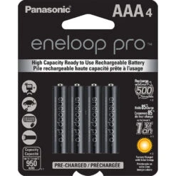 Panasonic Eneloop Pro AAA Rechargeable Ni-MH Batteries (950mAh, Pack Of 4)(Panasonic Eneloop Pro Aaa Rechargeable Ni Mh Batteries 950mah Pack Of 4)