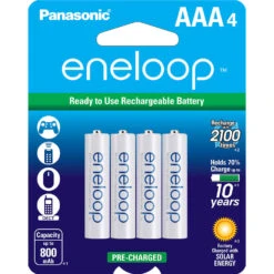 Panasonic Eneloop AAA Rechargeable Ni-MH Batteries (800mAh, Pack Of 4)(Panasonic Eneloop Aaa Rechargeable Ni Mh Batteries 800mah Pack Of 4)