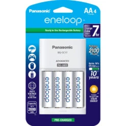 Panasonic Eneloop Rechargeable AA Ni-MH Batteries With Charger (2000mAh, Pack Of 4)(Panasonic Eneloop Rechargeable Aa Ni Mh Batteries With Charger 2000mah Pack Of 4)