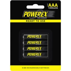 Powerex Precharged Rechargeable AAA NiMH Batteries (1.2V, 1000mAh) - 4-Pack(Powerex Precharged Rechargeable Aaa Nimh Batteries 1 2v 1000mah 4 Pack)