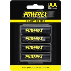 Powerex Precharged Rechargeable AA NiMH Batteries (1.2V, 2600mAh) - 4-Pack(Powerex Precharged Rechargeable Aa Nimh Batteries 1 2v 2600mah 4 Pack)