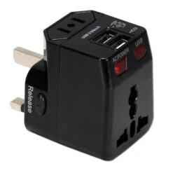 QVS Premium World Power Travel Adapter Kit (Black)(Qvs Premium World Power Travel Adapter Kit Black)