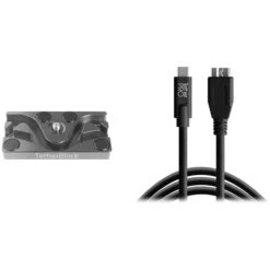 Tether Tools TetherPro USB Cable With TetherBLOCK Mounting Plate Kit (USB Type-C Male To Micro-USB 3.0 Type-B Male, Black)(Tether Tools Tetherpro Usb Cable With Tetherblock Mounting Plate Kit Usb Type C Male To Micro Usb 3 0 Type B Male Black)