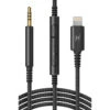 Thore 2.5mm To Lightning Cable For Bose QC25, QC35, And Headphones 700 (Black, 4')(Thore 2 5mm To Lightning Cable For Bose Qc25 Qc35 And Headphones 700 Black 4)