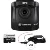 Transcend DrivePro 230 1080p Dash Camera With Hardwire Power Cable & 64GB MicroSD Card (10-Pack)(Transcend Drivepro 230 1080p Dash Camera With Hardwire Power Cable 64gb Microsd Card 10 Pack)