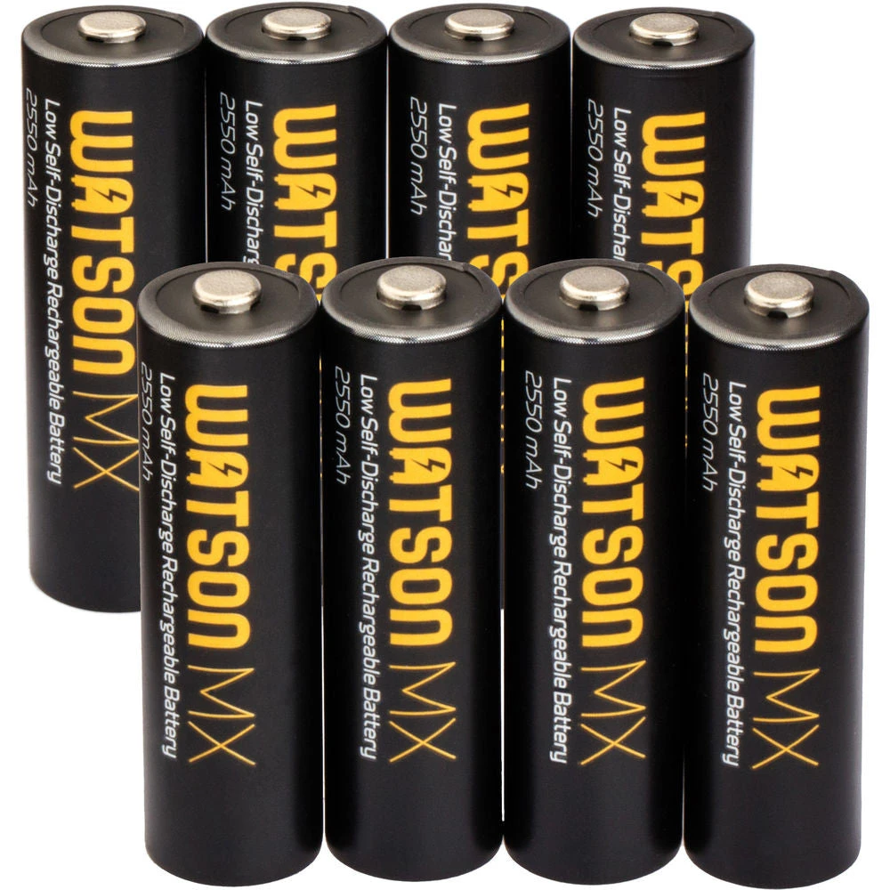 Watson MX AA NiMH Batteries (8-Pack, 1.2V, 2550mAh)(Watson Mx Aa Nimh Batteries 8 Pack 1 2v 2550mah) 1 Watson MX AA NiMH Batteries (8-Pack, 1.2V, 2550mAh)(Watson Mx Aa Nimh Batteries 8 Pack 1 2v 2550mah)