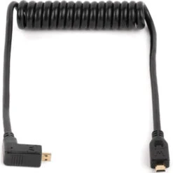Wooden Camera WC Coiled Right-Angle Micro HDMI To Micro HDMI Cable (12")(Wooden Camera Wc Coiled Right Angle Micro Hdmi To Micro Hdmi Cable 12)